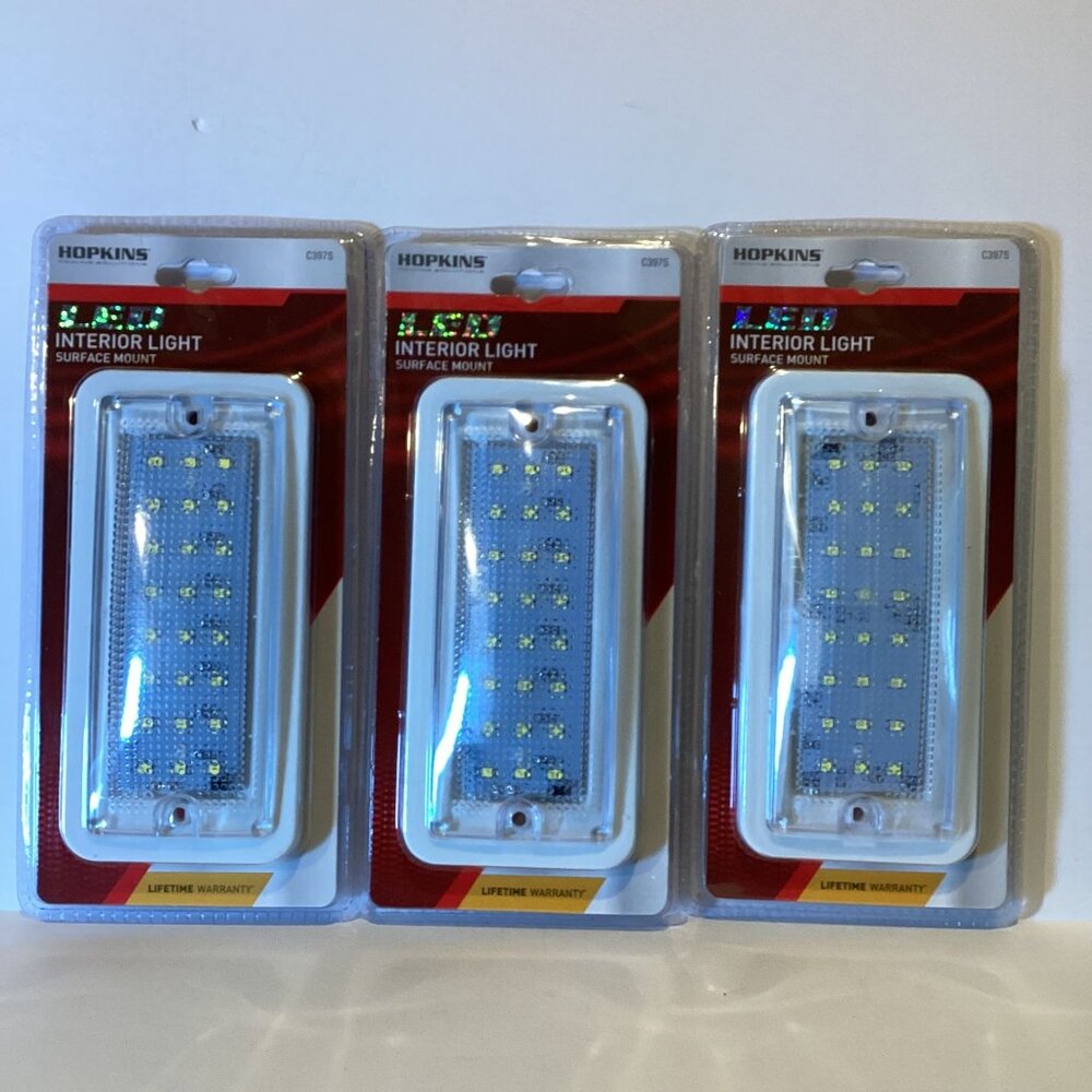 Hopkins 12 Volt LED Interior Surface Mount Light RVs, Campers, Auto 3 Pk Combo N